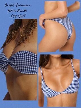 Bright Australia Bikini Set – 2 Tops + Bottom – Mix & Match NWT